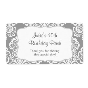 Etiqueta Favor cinzento da garrafa de água do damasco -