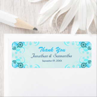 Etiqueta Favor De Casamento Pequeno Do Teal Azul-Azul-Aqua