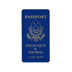 Etiqueta Favor do tema do viagem do emblema do passaporte