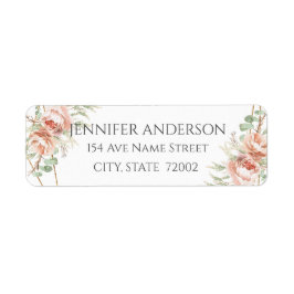 Etiqueta Favor Rosas Blush de Casamento do Sticker