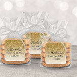 Etiqueta Favorável Dourada Glitter Sweet 16<br><div class="desc">Esta marca de favorecimento de brilho ombre de tendência apresenta faux sparkly glitter e um nome de script. Adicione seu texto personalizado usando o formulário modelo. Opções adicionais para texto e layout estão disponíveis se você escolher "personalizar mais" na parte inferior do formulário de modelo.</div>