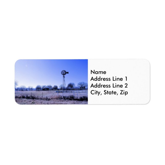 Etiqueta Fazenda com moinho de vento (Frente)