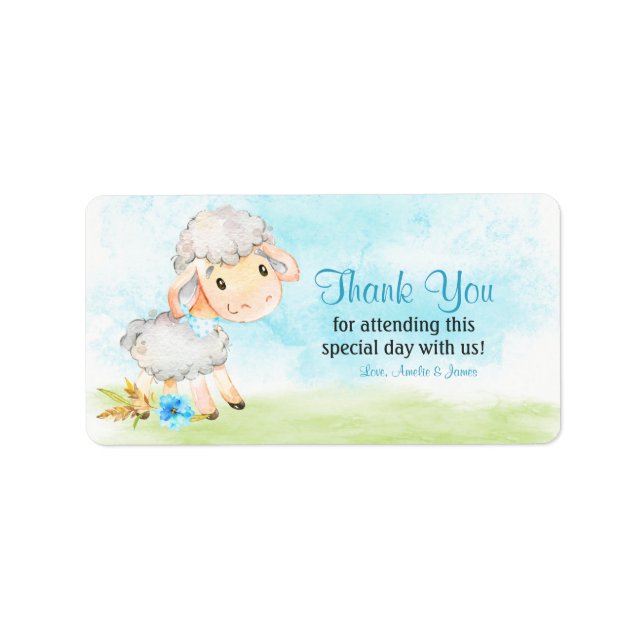 Etiqueta Fazenda De Ovinos De Aquecedora Obrigado (Frente)