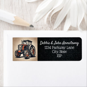 Etiqueta Fazenda de Trator de Equipamento Pesado Retorno de