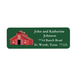 Etiqueta Fazenda Ocidental Ranch Red Barn Endereço de Devol