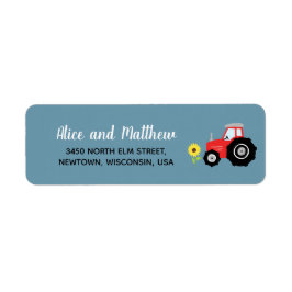 Etiqueta Fazenda Russo Boy Trator Chá de fraldas Endereço d