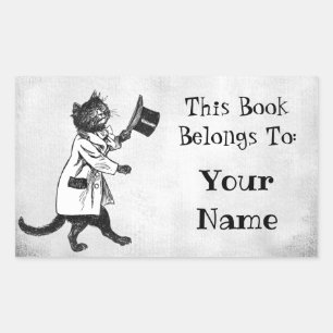 Etiqueta feita sob encomenda do Bookplate do gato