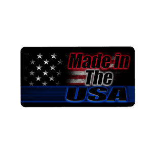 Etiqueta FEITO NA bandeira americana