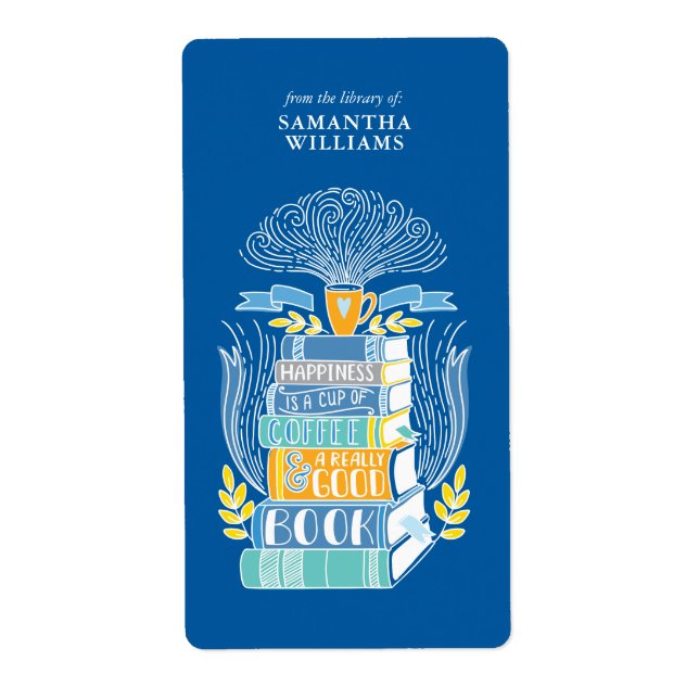 Etiqueta "Felicidade é Café e Livros" (Frente)