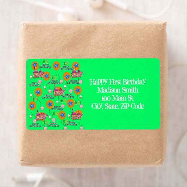 Etiqueta Feliz 10.º Aniversário do Endereço Labels, Verde (Insitu)