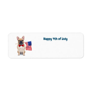 Etiqueta Feliz 4 de julho, Bulldog Francês 