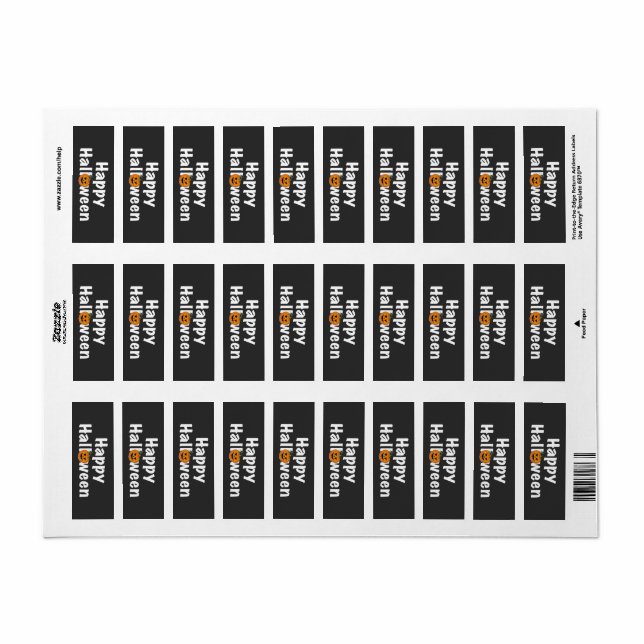 Etiqueta Feliz abóbora-mandioca do Halloween Jack-lantern (Toda a folha)