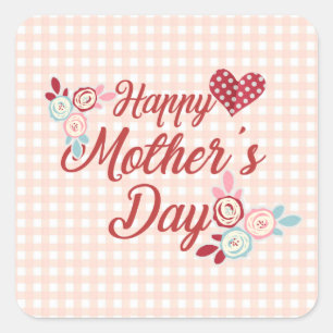 Etiqueta feliz adorável do dia das mães