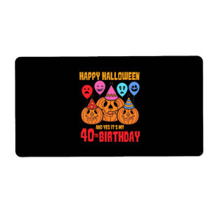 Etiqueta Feliz aniversário de 40 anos de Halloween