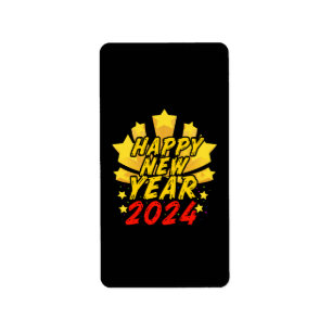 Etiqueta Feliz Ano Novo 2024