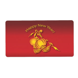 Etiqueta Feliz Ano Novo Chinês!