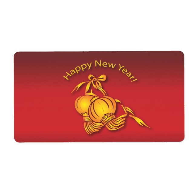 Etiqueta Feliz Ano Novo Chinês! (Frente)