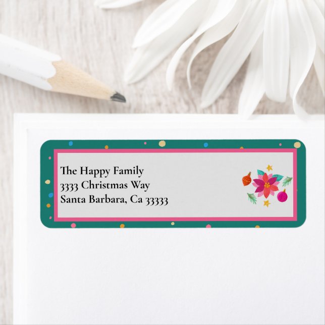 Etiqueta Feliz Colorida Natal Brilhante (Insitu)