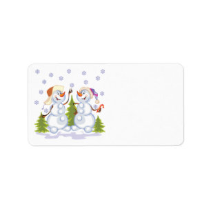Etiqueta feliz de Avery dos bonecos de neve