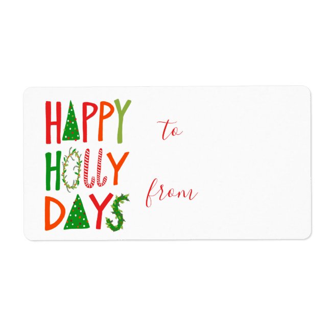 Etiqueta FELIZ DIA DE Férias Bons Natal Natal Natal (Frente)