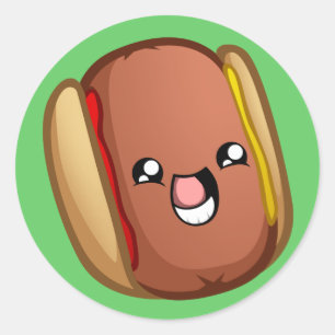Etiqueta feliz do Hotdog