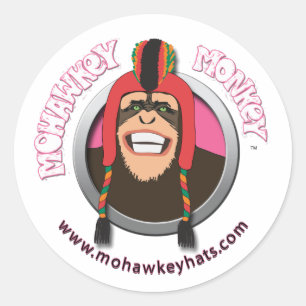 Etiqueta feliz do macaco de Mohawkey