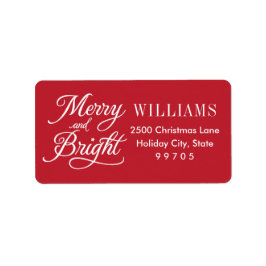 Etiqueta Feliz e Bright Elegant Red Return Address