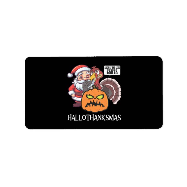 Etiqueta Feliz Hallothanksmas (Frente)