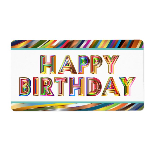 Etiqueta Feliz Holograma de Aniversário (Frente)