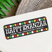 Feliz Kwanzaa Mosaico africano bordas nome persona