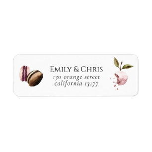 Etiqueta Feliz Macaron Violet Floral Modern