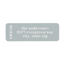 Feliz mínima moderna Endereço de retorno azul