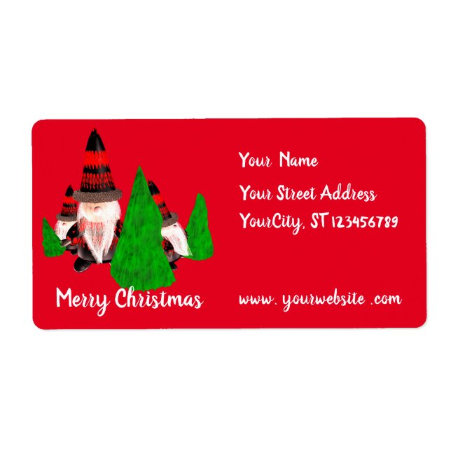 Etiqueta Feliz Natal, Anões Engraçados Personalizam (Frente)