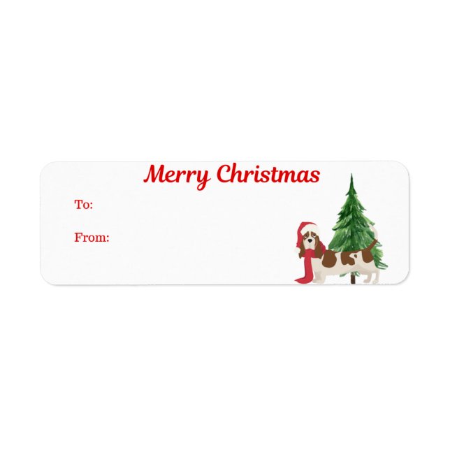 Etiqueta Feliz Natal Bassett Hound Labels Gift (Frente)