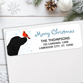 Etiqueta Feliz Natal Cachorro Negro Negro Labrador