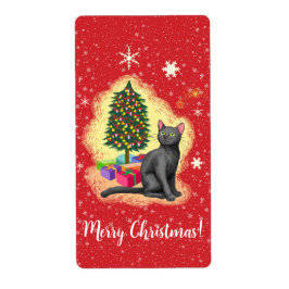Etiqueta Feliz Natal Cat