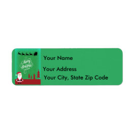 Etiqueta Feliz Natal com Papais noeis