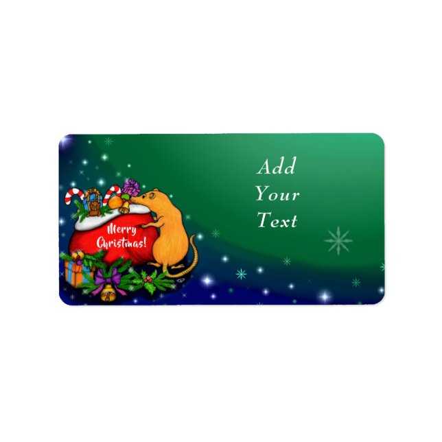 Etiqueta Feliz Natal com Rat Prince (Frente)