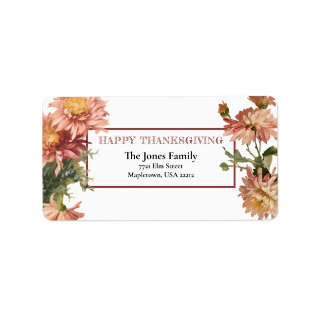 Etiqueta Feliz Natal de Ação de Graças (Frente)