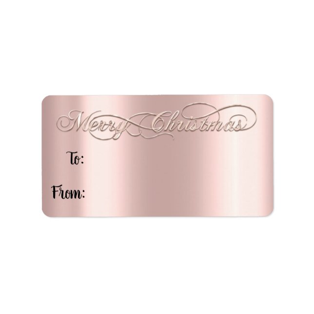 Etiqueta Feliz Natal De Pó De Rosa (Frente)