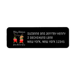 Etiqueta Feliz Natal Dois Dachshances Feriados