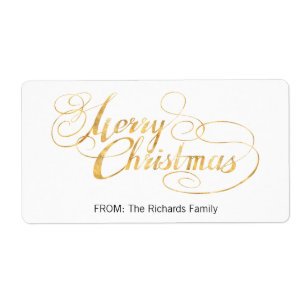 Etiqueta Feliz Natal (DOURADO)