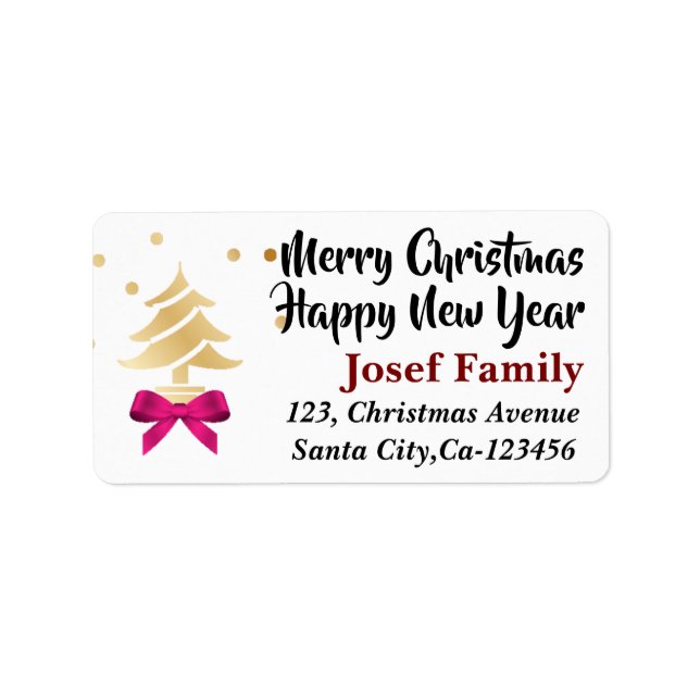 Etiqueta Feliz Natal e Feliz ano novo (Frente)