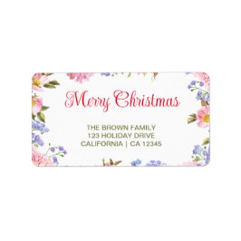 Etiqueta Feliz Natal | Endereço de Devolução em Tipografia 