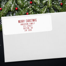 Feliz Natal Endereço de Retorno Minimalista Modern