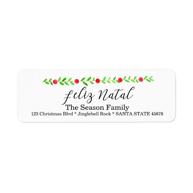 Etiqueta Feliz Natal, faixa natalina (Frente)