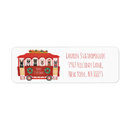 Etiqueta Feliz Natal Francês Bulldog Foliday Trolly