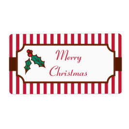 Etiqueta Feliz Natal Holly Labels