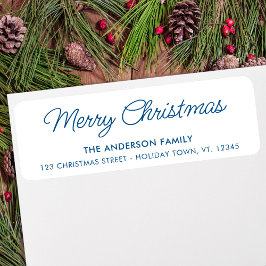 Etiqueta Feliz Natal Moderno Endereço de Regresso de Férias