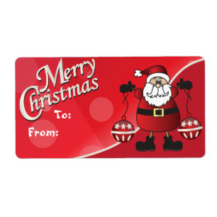 Etiqueta Feliz Natal Red Papai Noel Dags